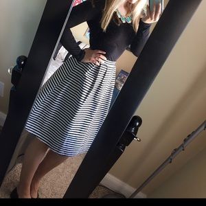 Black & White Striped Skirt